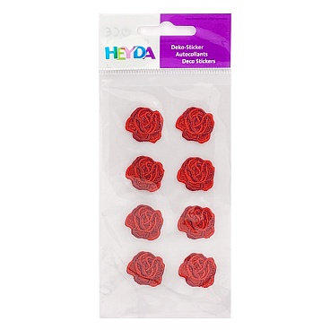 Термоаппликация из ткани Brunnen Heyda Роза красная, 7.5 х 16.5 см, блистер Розы - 1